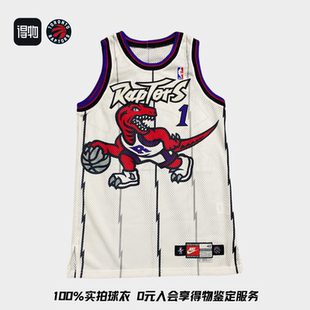 麦迪猛龙队1号复古白色Ti球衣NBA42码刺绣暴龙全新无吊牌