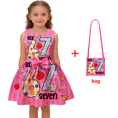 女童蝴蝶结卡通礼服连衣裙