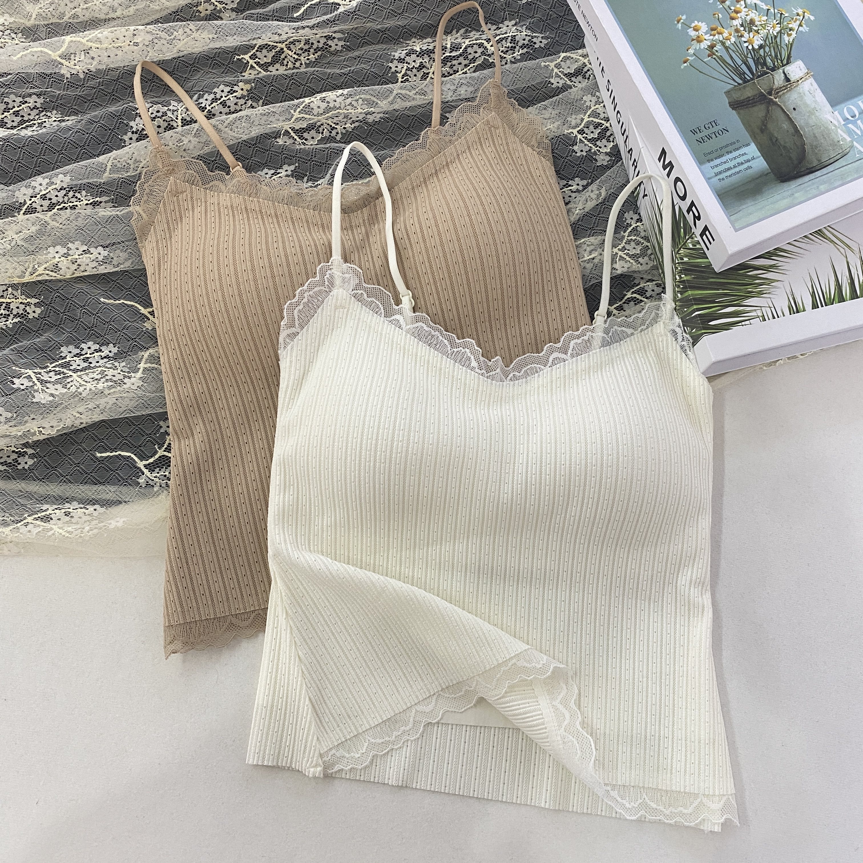 性感蕾丝泡泡纱螺纹吊带美背固定杯外穿内搭修身亲肤细肩带背心女,女装/女士精品,背心吊带,淘宝优惠券,粉丝福利购,淘宝优惠卷
