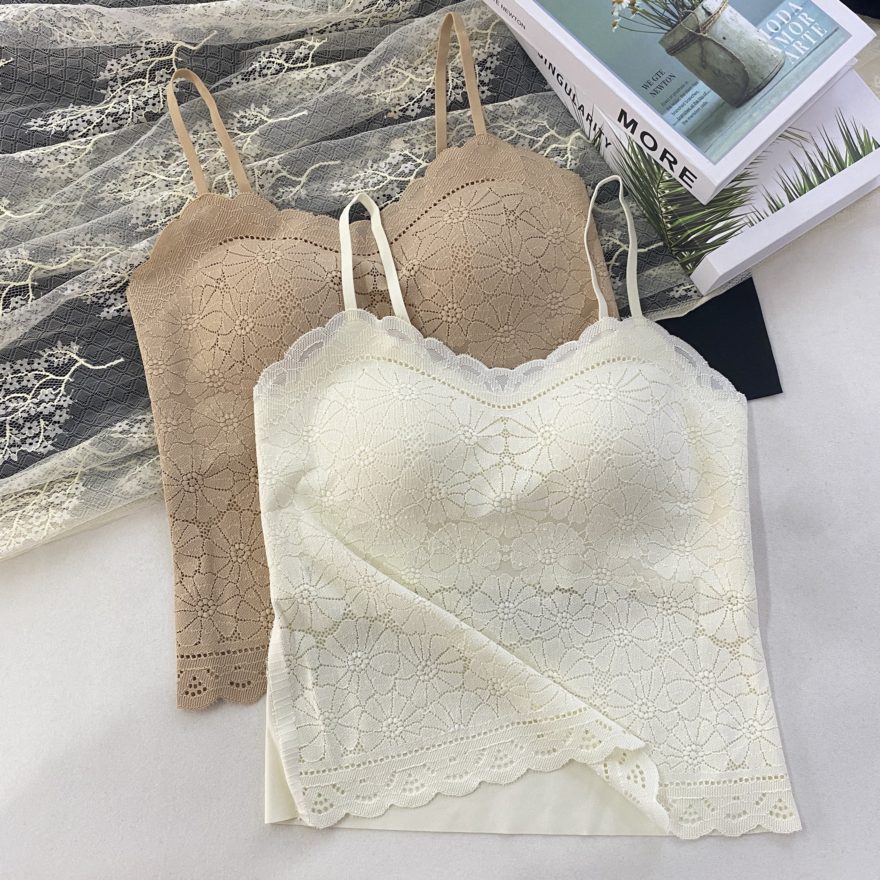 法式春夏款刺绣蕾丝抹胸美背固定杯聚拢显瘦防走光透气吊带背心女,女装/女士精品,背心吊带,淘宝优惠券,粉丝福利购,淘宝优惠卷