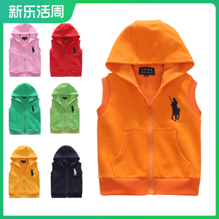 儿童马甲春秋薄款 针织背心洋气婴儿坎肩纯棉女宝宝薄外套男童马夹