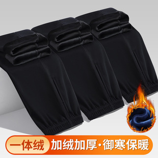 加绒加厚校服裤子男女纯色黑棉质直筒裤初中高中学生校裤冬季厚款