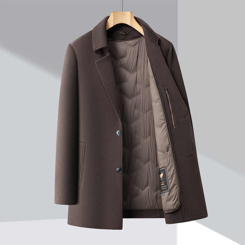 泽yp中长款双面羊毛呢大衣男秋冬