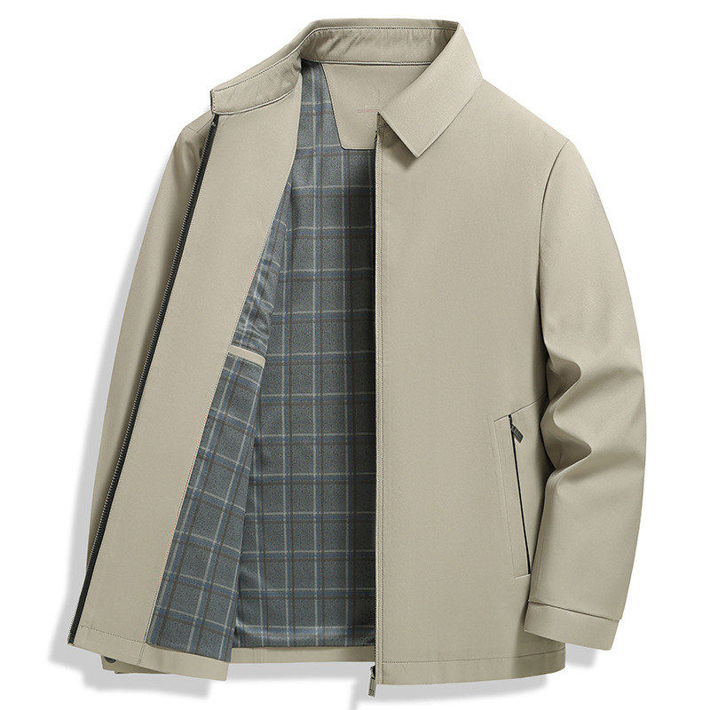 泽yp新款 外套男春装2025商务休闲中年爸爸装上衣翻领春秋季夹克