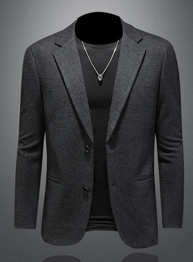 730/XZ88029/P175新羊毛混纺西服外套男商务休闲单西上衣格子暗纹