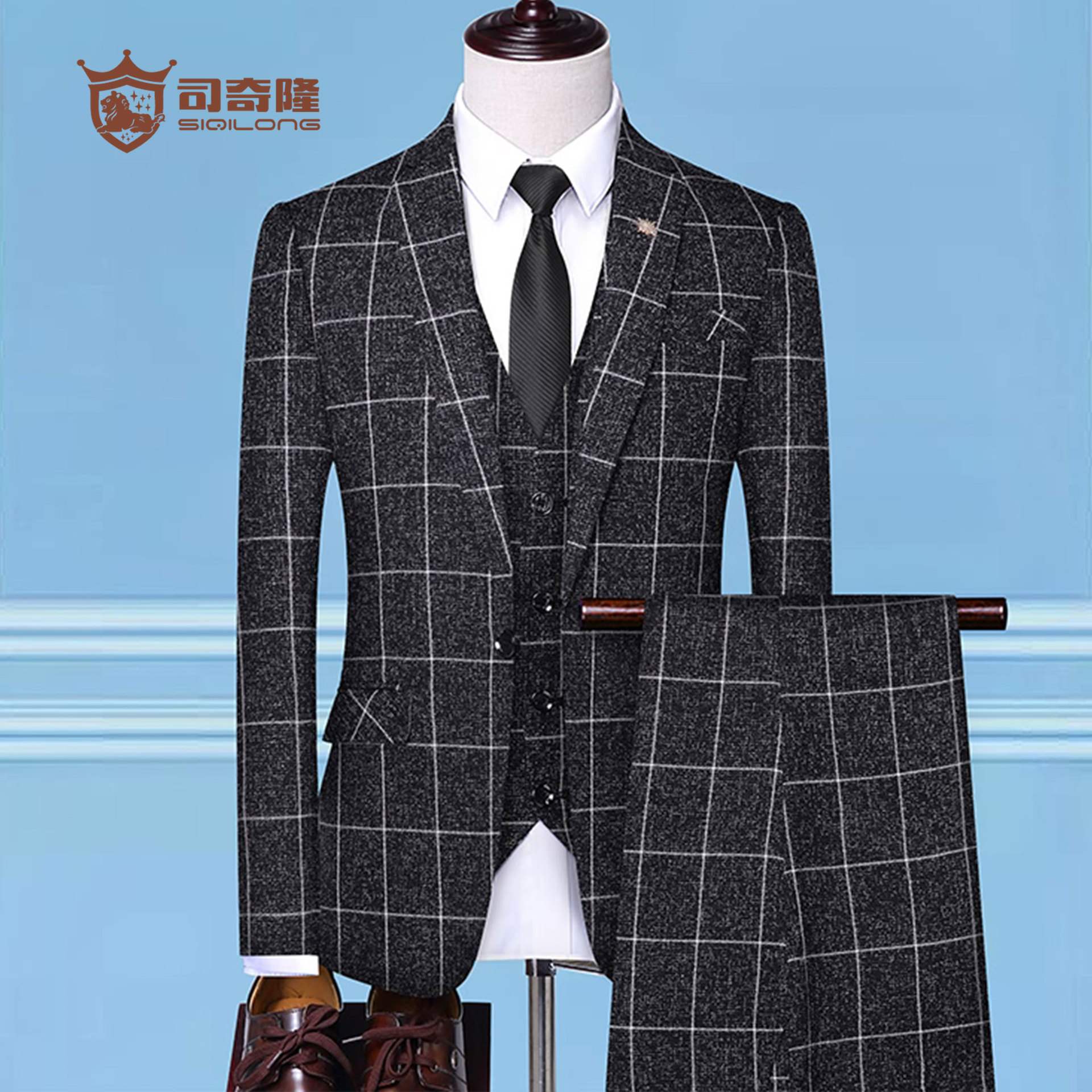 时尚商务正装春秋季婚礼西服套装