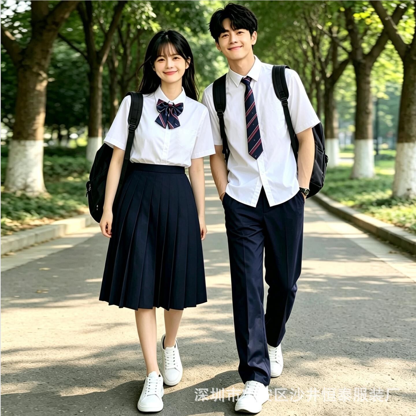 夏季日系JK白DK风宽松短袖衬衫图片