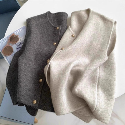 泽yp老钱风叠穿针织马甲背心202