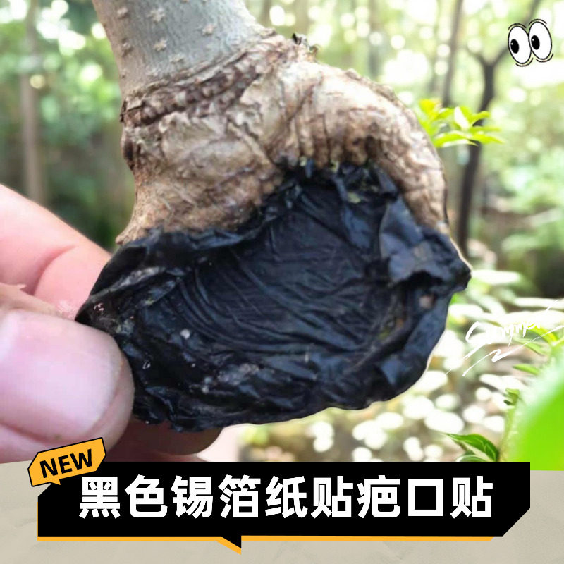 盆景伤口果树金弹子生桩疤口贴黑色锡箔纸贴马眼封口锡纸俞合贴