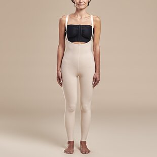 麦芮娜腰腹大小腿吸脂无痕可调吊带连体塑身加压开裆长裤 FBL2