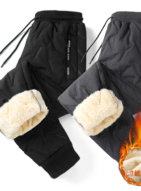 BUFFALO BOUND加绒加厚棉裤男冬季保暖防风束腿裤宽松休闲长裤