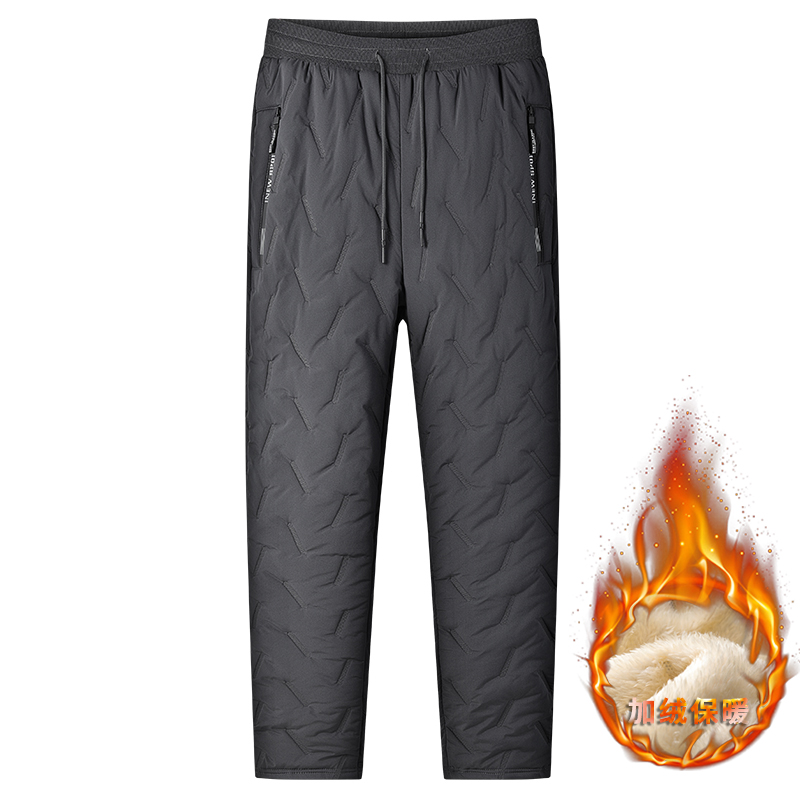 BUFFALO BOUND加绒保暖运动长裤男防风束脚休闲裤冬季加厚棉裤