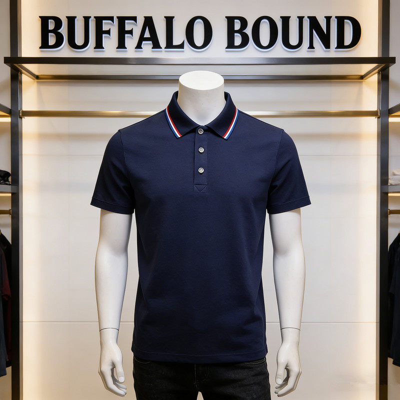 BUFFALO BOUND2026夏季新品男士翻领POLO衫短袖商务休闲透气T恤