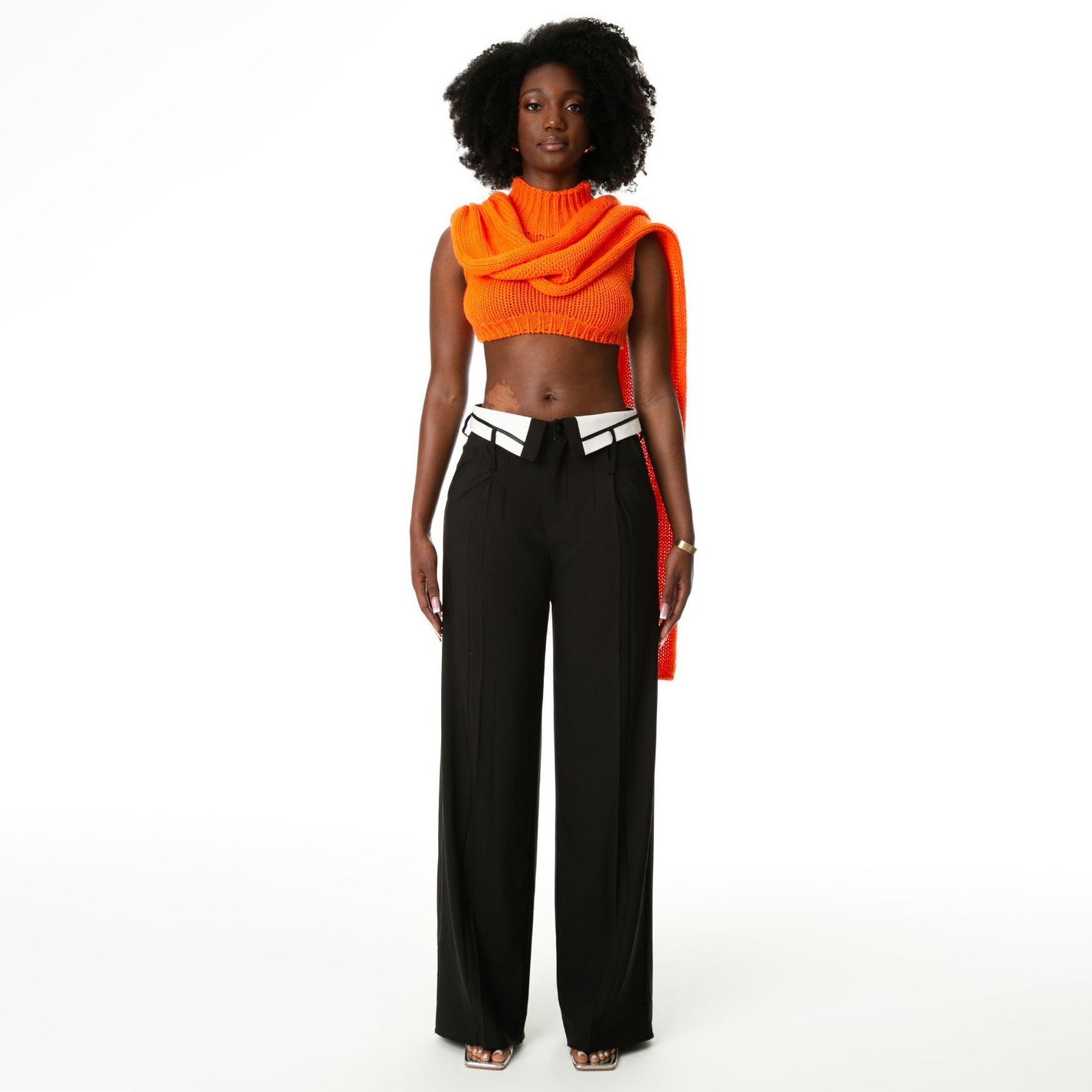 春季美式复古垂感女士西装裤感宽松显瘦翻领设计直筒阔腿裤子