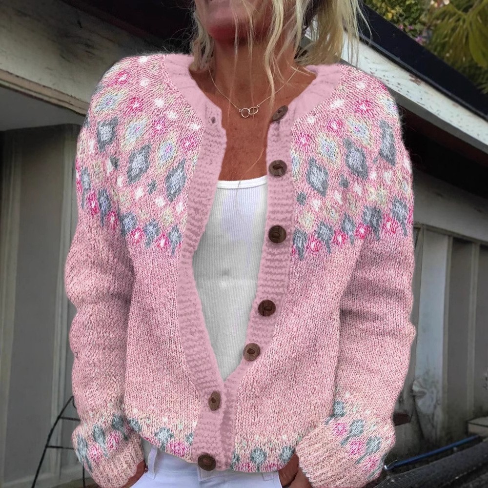 亚马逊欧美新款毛衣女热卖开衫拼色宽松时尚针织衫