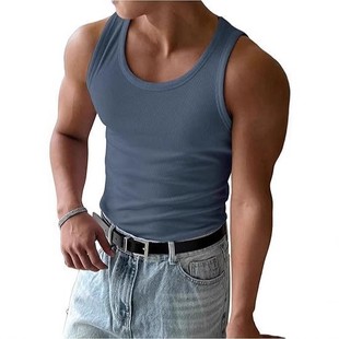 背心圆领锻炼健身背心恤 男式 跨境亚马逊夏季 新款