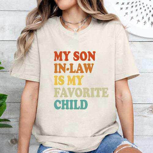 夏季字母My daughter in-law is my favorite child热销跨境短袖