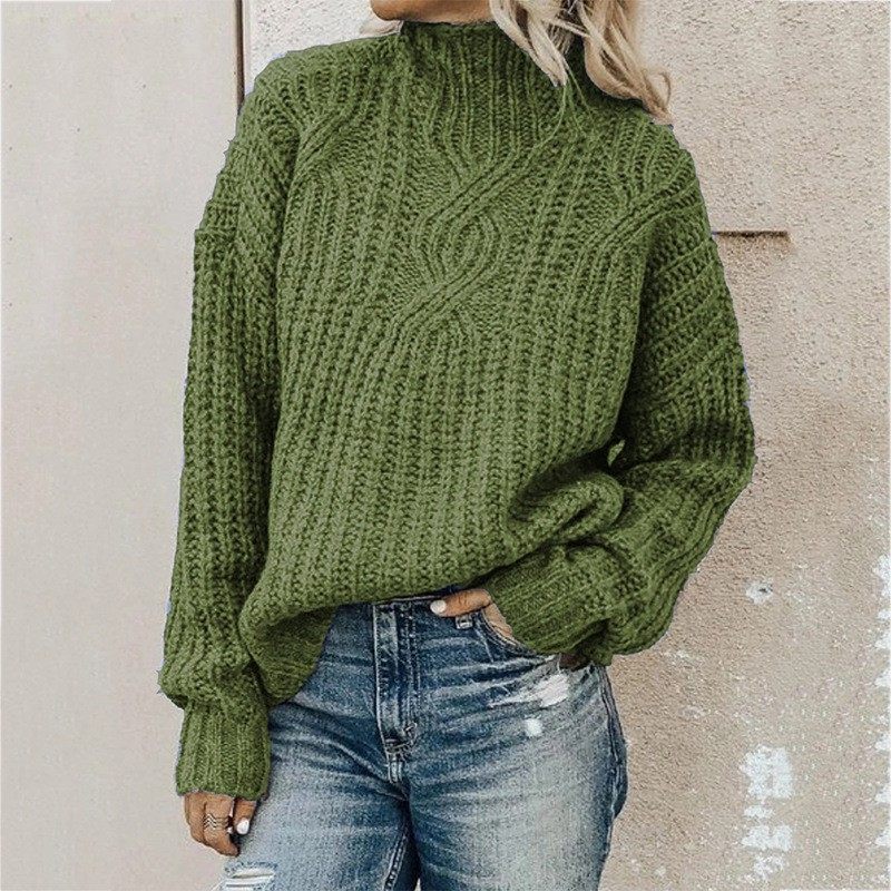 欧美毛衣女士高领麻花针织上衣套头衫跨境亚马逊,个性定制/设计服务/DIY,连衣裙加工定制,淘宝优惠券,粉丝福利购,淘宝优惠卷