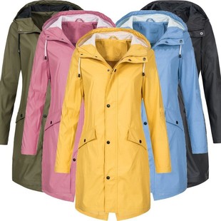 秋冬新品 女式 冲锋衣 中长款 风衣 户外登山服外套 速卖爆款