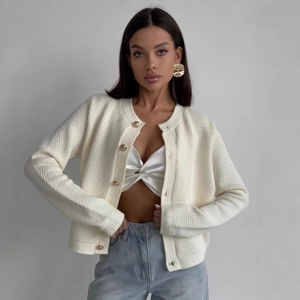 Кардиган короткий вязаный欧美针织开衫