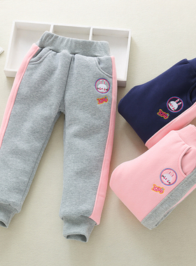 一条过冬女童棉裤冬季夹棉运动裤中大童宽松儿童长裤胖宝宝裤子厚