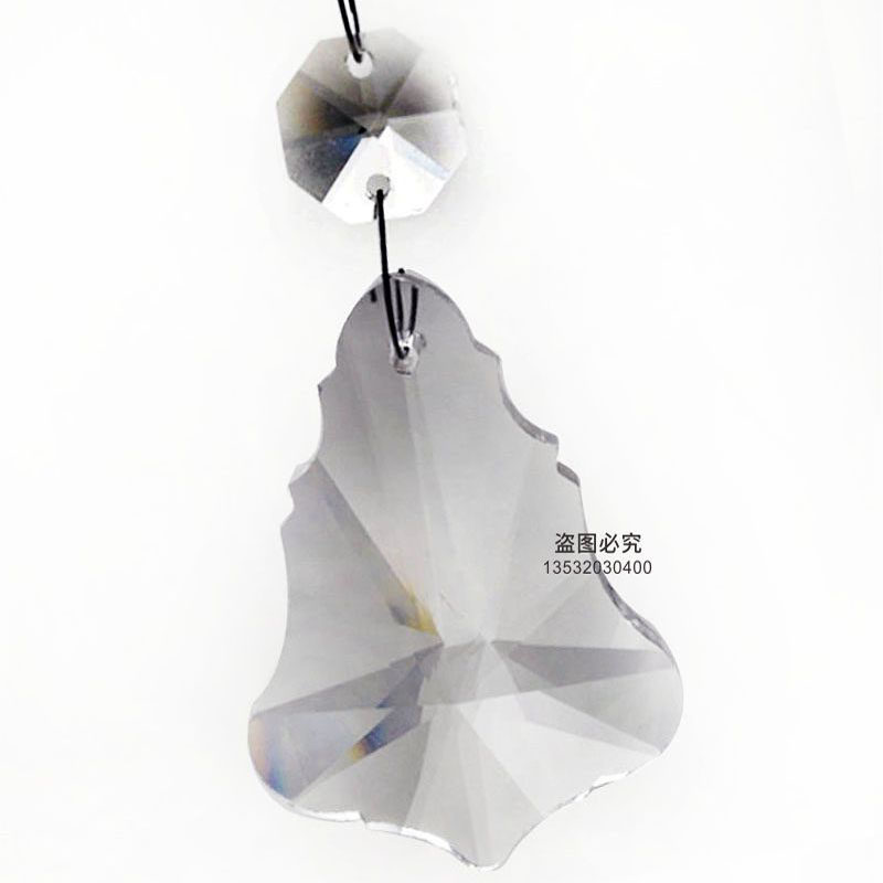 欧式蜡烛水晶吊灯配件圣诞树水晶球透明吊坠灯臂枫叶玻璃吊链配件
