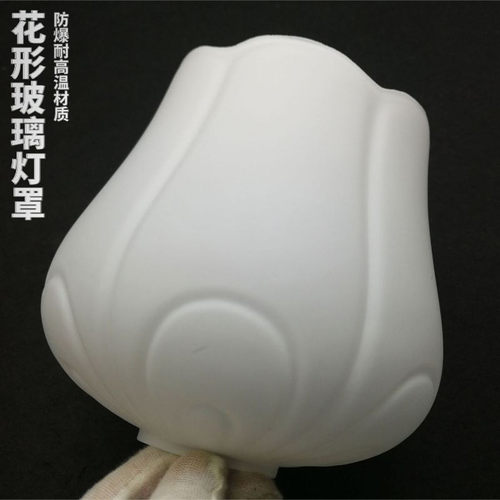 吊灯玻璃灯罩配件奶白色磨砂防刺眼欧式水晶灯具壁灯壁灯莲花外壳