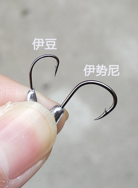 朝天钩20枚50枚装穿管带倒刺伊势尼伊豆铅头钩锡头钩传统钓鱼钩子