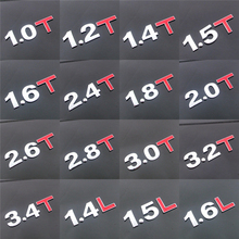 实心纯金属汽车排量标尾部英文字母数字车贴个性车标1.6T1.8T2.0L