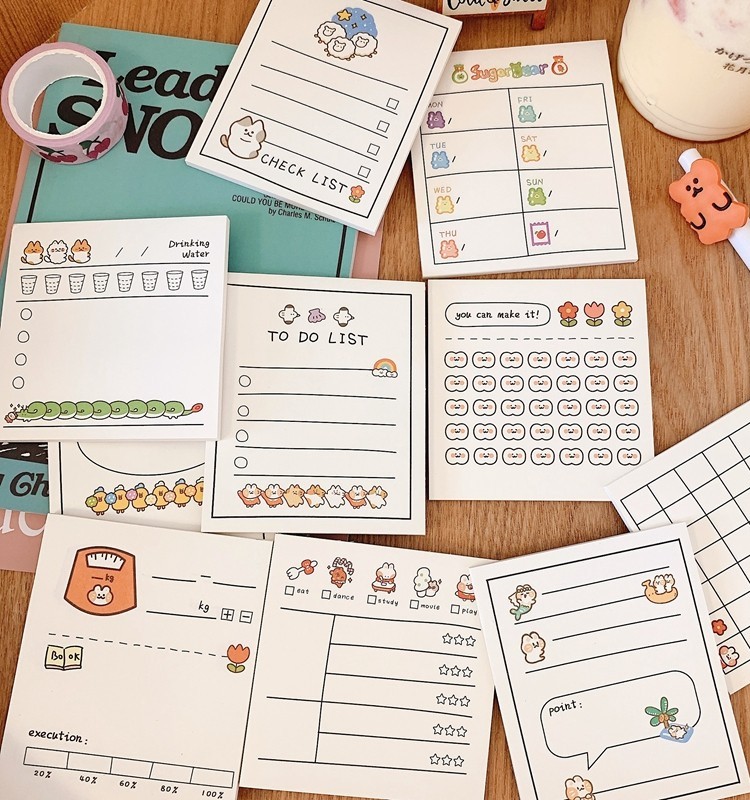 귀여운 야옹야옹 메모지 찢을 수 있는 메시지 노트 노트 노트 노트 N번 체크인할 노트