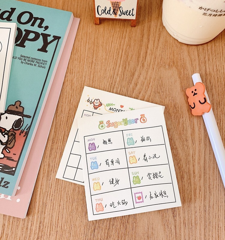 귀여운 야옹야옹 메모지 찢을 수 있는 메시지 노트 노트 노트 노트 N번 체크인할 노트