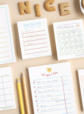 简约萌计划打卡便签本日程本周计划本办公 TODO清单备忘手帐标记