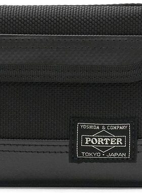 日本正品 吉田PORTER HEAT黑色短款折叠钱包703-07887