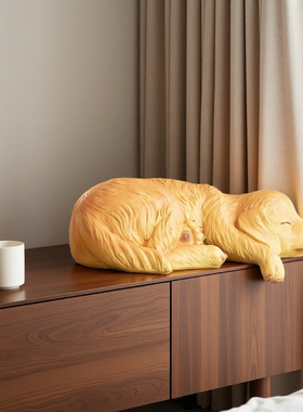 慧心巧聚睡觉狗摆件玄关客厅书柜稳定情绪小摆设生日礼物乔迁礼品