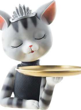 慧心巧聚摆件猫咪公主糖果零食盘钥匙收纳玄关小摆设家居饰品礼物