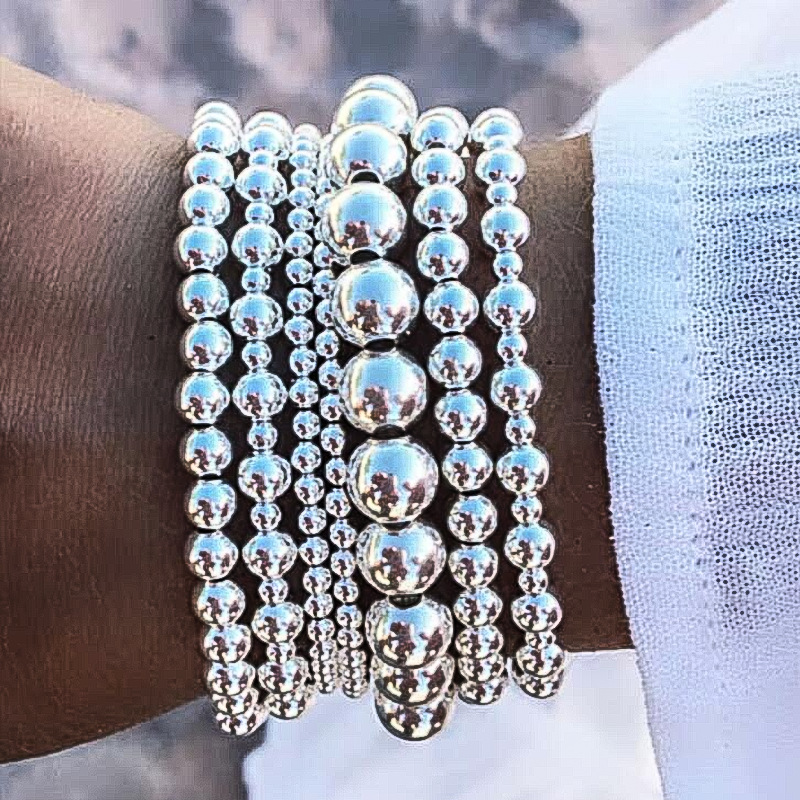 Bracelets Sets Jewelry Gifts欧美CCB圆珠手链简约多层串珠手链