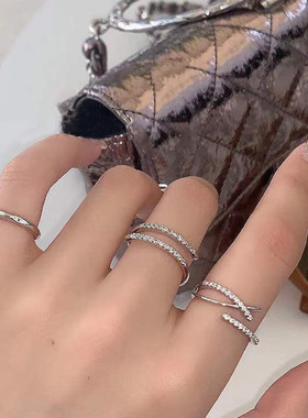 Women Ring Sets Jewelry点钻戒指女修饰手指指环精致关节戒指