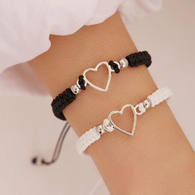 Friendship Gifts Bracelets Jewelry Cute欧美合金爱心情侣手链