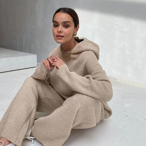 Women Sweater Set Outfit欧美秋冬女装时尚运动卫衣套装两件套