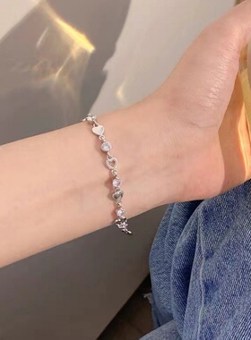 Women Bracelet蝴蝶结抽拉手链女创意简约小众设计感超闪抽拉手环