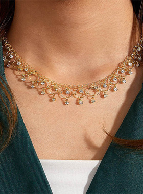 Women Necklace Girl Jewelry Choker Gifts镶锆石水滴项链女欧美