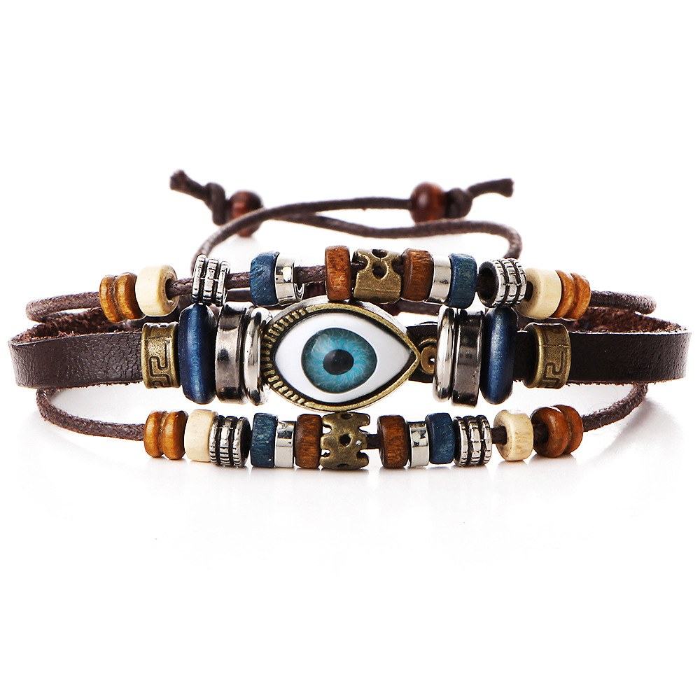 EYE Bracelets Gift欧美复古夸张民族风眼睛眼球串珠多层手镯手链