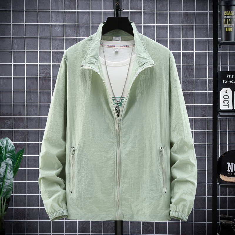 男士防晒衣夏季户外薄款立领皮肤衣加肥加大码潮流休闲百搭防晒服