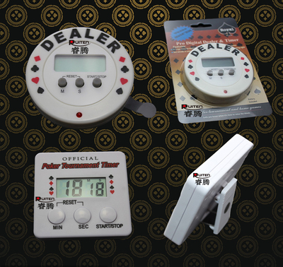 德州扑克电子庄码计时器秒表 压牌器 可暂停 省电畅销款