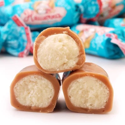 俄罗斯进口奶味夹心糖俄宝多尼亚奶糖果零食年货喜糖500g