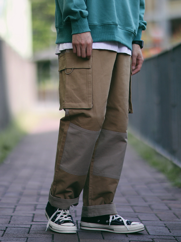 PSO Brand Double pockets Hit color stitching Straight Uniform work clothes Elastic Pants leisure time trousersin the Men's clothing, Casual pants  category - from Buy2taobao.com to provide professional Taobao agent buy service