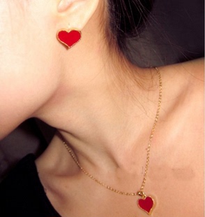 开运 风格 本命年 复古正红色 E014 滢朵朵韩国 耳钉 时尚