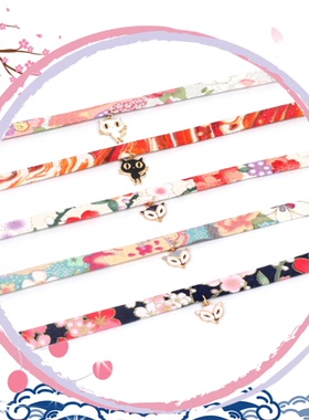 朵朵多彩布艺古风少女心锁骨链