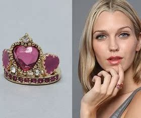 韩版饰品复古风彩釉戒指