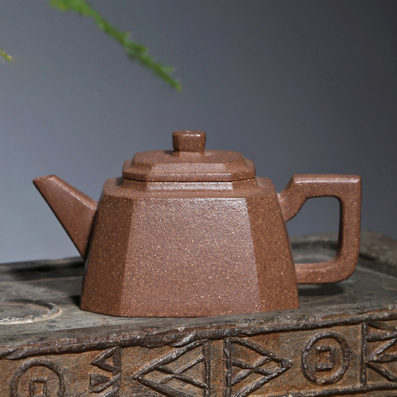 宜兴紫砂壶名家泡茶壶原矿老彩段方器吴海良纯手工壶250CC升方壶